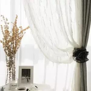 [텐바이텐]러블리 리본 쉬폰커튼-화이트