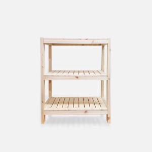 이앤위즈 파인 우드렉 3단선반600 DIY 원목 모듈선반 미니테이블 수납장 신발정리대