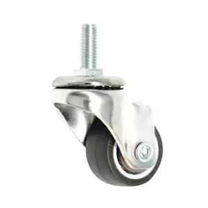 TPE 브라운 무소음 소형 2.5cm(1인치) 볼트형 M6 고무 바퀴 캐스터