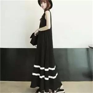 [오노마] ONM 여행패션 민소매 롱 원피스 넉넉한 핏 바캉스룩 (S8188035)