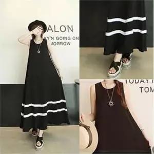 [오노마] ONM 여자 여름 민소매 빅 투라인 롱원피스 원피스 (S8650306)