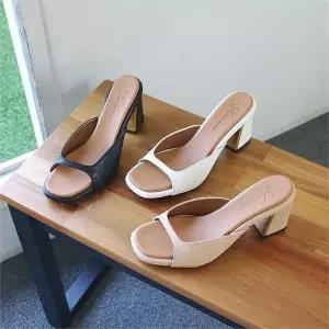 [오노마] ONM 디테일패턴 토오픈 펌프스힐 샌들힐 슬리퍼 3컬러 7cm (S8647748)