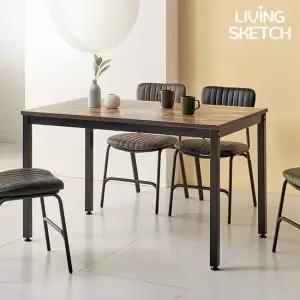 보브 1200x600 빈티지 철제 책상 4인 식탁 업소용 카페 테이블