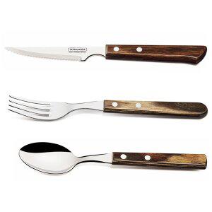 [트라몬타나]트라몬티나 양식기 커트러리 스테이크용나이프, 포크, 스푼 3종세트 (슈퍼리얼형)-NUT 색상