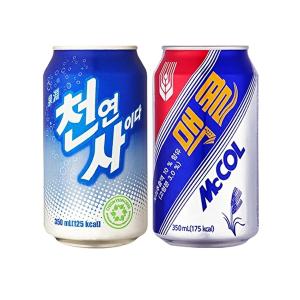 [일화]일화 천연사이다 350ml 24캔 + 맥콜 350ml 24캔 (총 48캔)