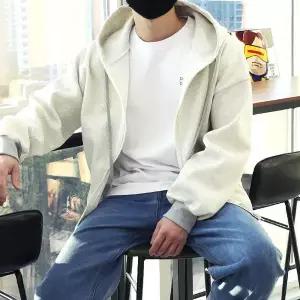 [우기브로]WML 남자 빅사이즈 무지 와플 후드 집업