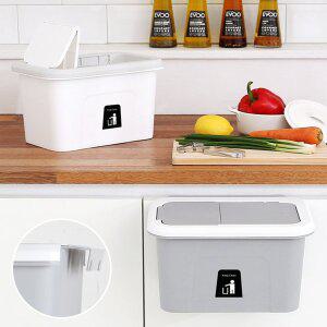 [엘홈]도어훅 싱크대 쓰레기통_접이식덮개형(중형) 주방용품 음식물쓰레기통 휴지통 싱크대쓰레기통