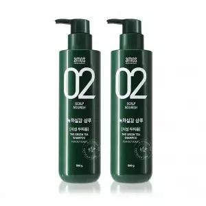 아모스 녹차실감 샴푸 지성용 500g 1+1