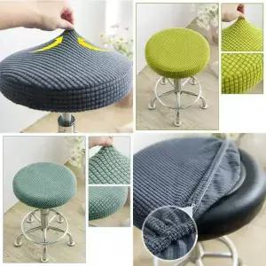 사무용 사무실 원형 둥근 의자 커버 식탁 화장대 스툴 방석 시트 커버 천갈이 리폼 덮개 의자캡 