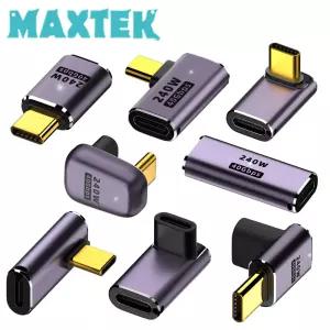 맥스텍 MT372 C타입 젠더 USB4.0 240W PD3.1 180도 꺽임 U형 엘보우 직각연장 Type-C 포터블 모니터