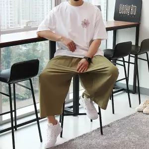 [우기브로]WMT 남자 빅사이즈 사무라이 린넨 투턱 와이드 팬츠