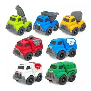 09323 플레이카 7종세트/교통놀이/기능차/중장비차/레미콘차/덤프트럭/청소차