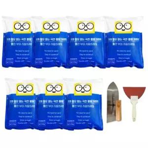 [텐바이텐]소포장 초속경 방수 백색시멘트1.5kg 7개+흙손+고무헤라