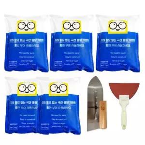 [텐바이텐]미장용 초속경 방수 백색시멘트1.5kg 5개+흙손+헤라