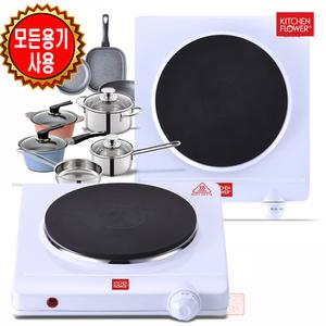 키친플라워 1구 뉴 핫플레이트 전기레인지 KEP-SJ3500 전기렌지 세라믹 열판 빠른발열 편리한 조리