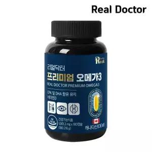 리얼닥터 캐나다산 프리미엄 오메가3 180캡슐 (6개월분) 혈행개선 눈건강 뼈건강 DSM 비타민D EPA DHA