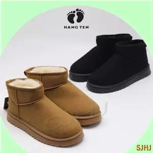 행텐 남성 스웨이드 퍼 부츠 LOW/블랙 브라운/겨울엔 방한부츠 따뜻한 슈즈 클래식 보급형 감각 있는 슈즈