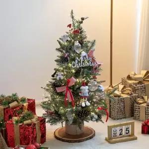 [텐바이텐]크리스마스 트리 장식 풀세트 레드하운드그레이 90cm 양면