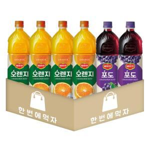 [한번에먹자] 델몬트 오렌지 1.5L 4개 + 델몬트 포도 1.5L 2개 / 총 6개