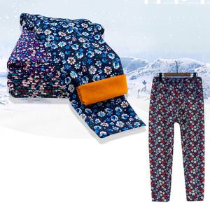 여성 방한바지 할머니바지 기모 몸빼 밴딩팬츠 김장 꽃무늬 겨울 M L