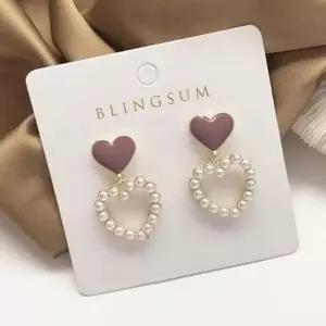 [오노마] ONM 블링썸 / 더블하트 큐빅귀걸이 (S12092234)