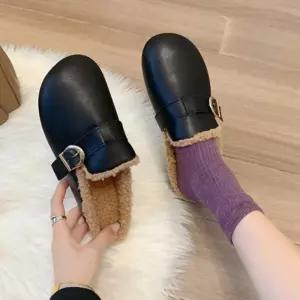 [프로셀러] 버클 여성 털 블로퍼 뽀글이 슬리퍼 여자 겨울 신발