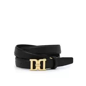[롯데백화점]닥스 액세서리 LL[선물포장] 블랙 DD메탈릭 골드 버클 소가죽 후크 여성벨트 DBBE4E097