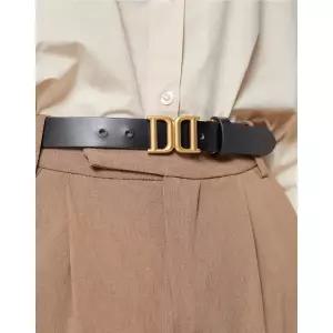 [롯데백화점]닥스 액세서리 LL[선물포장][DD Symbol] 블랙 DD 메탈릭 버클 소가죽 후크 여성벨트 DBBE4E793