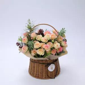 쥬시로즈 꽃바구니 화이트데이 발렌타인데이 어버이날 스승의날 생일 기념일 감사 프로포즈 선물 축하 꽃