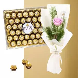 온리 핑크 로즈+페레로로쉐42P 생일 기념일 축하 감사 선물 발렌타인데이 화이트데이 어버이날 스승의날