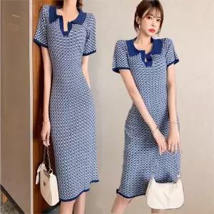 [오노마] ONM 여자 카라 브이넥 핏 날씬해보이는 패턴 원피스 (S9719816)