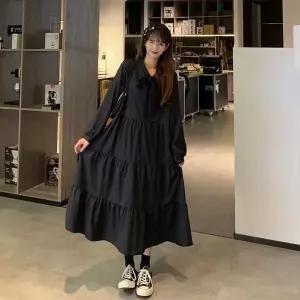 [오노마] ONM 리본 캉캉 긴팔 롱원피스 LL-D124 (S10896150)