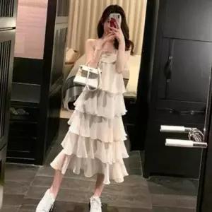 [오노마] ONM 캉캉 프릴 민소매 끈 롱 나시 봄 W99626 원피스 (S11881695)