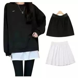 [오노마] ONM 레깅스 맨투맨 레이어드 트임 보조 스커트 치마 (S9995323)