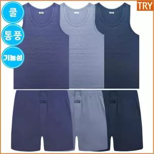 트라이 남자 기능성 인견 스판 런닝 트렁크 팬티 상하세트 3매입 D3RTS