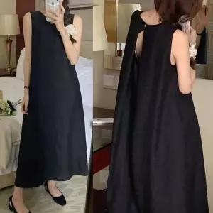 [오노마] ONM F006363_린넨 나시원피스 백트임 롱원피스 (S11104290)