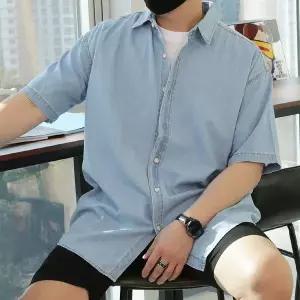 [우기브로]WBO 남자 빅사이즈 프리스틴 라이트 블루 데님 남방