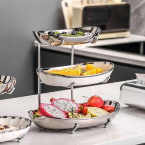 3단디저트접시 애프터눈티 트레이 높이33cm 호텔 플레이팅 케이크 스탠드
