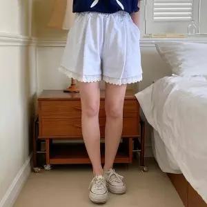 [하프클럽/]여자 레이스 고무줄 아코디언 펀칭 팬츠