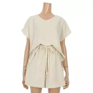 [롯데백화점]르샵 심플 V넥 블라우스 앤 팬츠 셋업 (BO5OP069A)