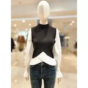 [롯데백화점]르니앤맥코이 니트배색블라우스 MN03KN170HJY