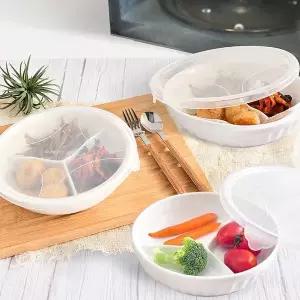 [NS홈쇼핑]도자기 원형 3칸 나눔 반찬 접시 반찬통 1개+1개[34387269]