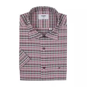 [레노마](신세계 사우스시티)(일반핏)시원하고구김없는 써커 스판 멀티 체크  반팔셔츠(ROUSG0236-RD)