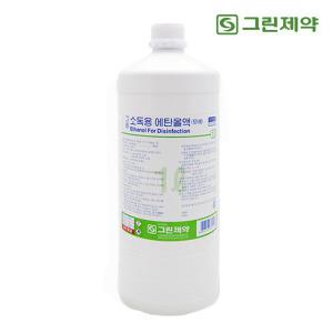 그린 소독용 에탄올액 (무색) 1L 에탄올 피부 소독
