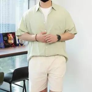 [우기브로]WAC 남자 빅사이즈 프레셔스 비스코 오버핏 반팔셔츠