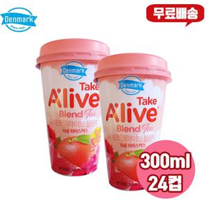덴마크 테이크얼라이브 블렌드 300ml 자몽 히비스커스, 24개/무/배/유산균음료/비타민700mg