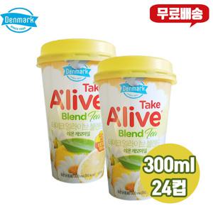 덴마크 테이크얼라이브 블렌드 300ml 레몬 캐모마일, 24개/무/배/유산균음료/비타민700mg