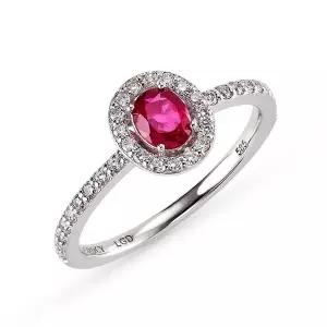 [도로시] 14k 헤일로 오벌컷 루비 반지(랩다이아몬드)