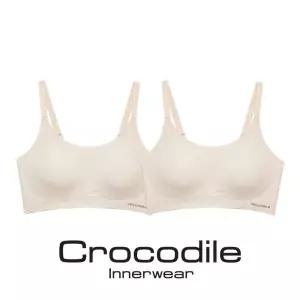 [크로커다일] 라이크라 인견쉘론 스트랩 패드분리형 브라 2종 베이지 CDWBR3N2