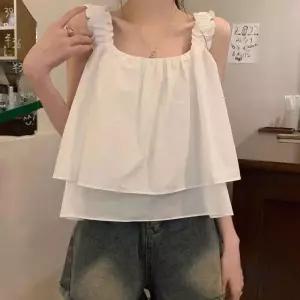 ONM 프릴 나시 블라우스 민소매 여름 여성 A라인 크롭기장